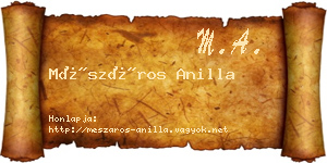 Mészáros Anilla névjegykártya